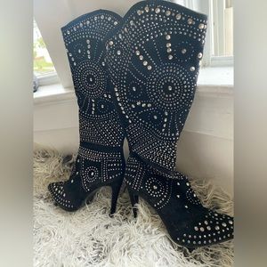 ❤️ Bedazzled Thigh high boots